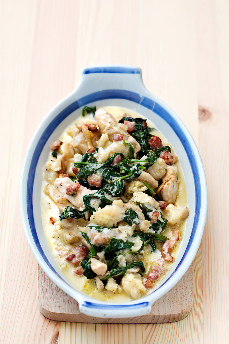 Receta pollo y coliflor en salsa alfredo keto Dieta Keto Gratis