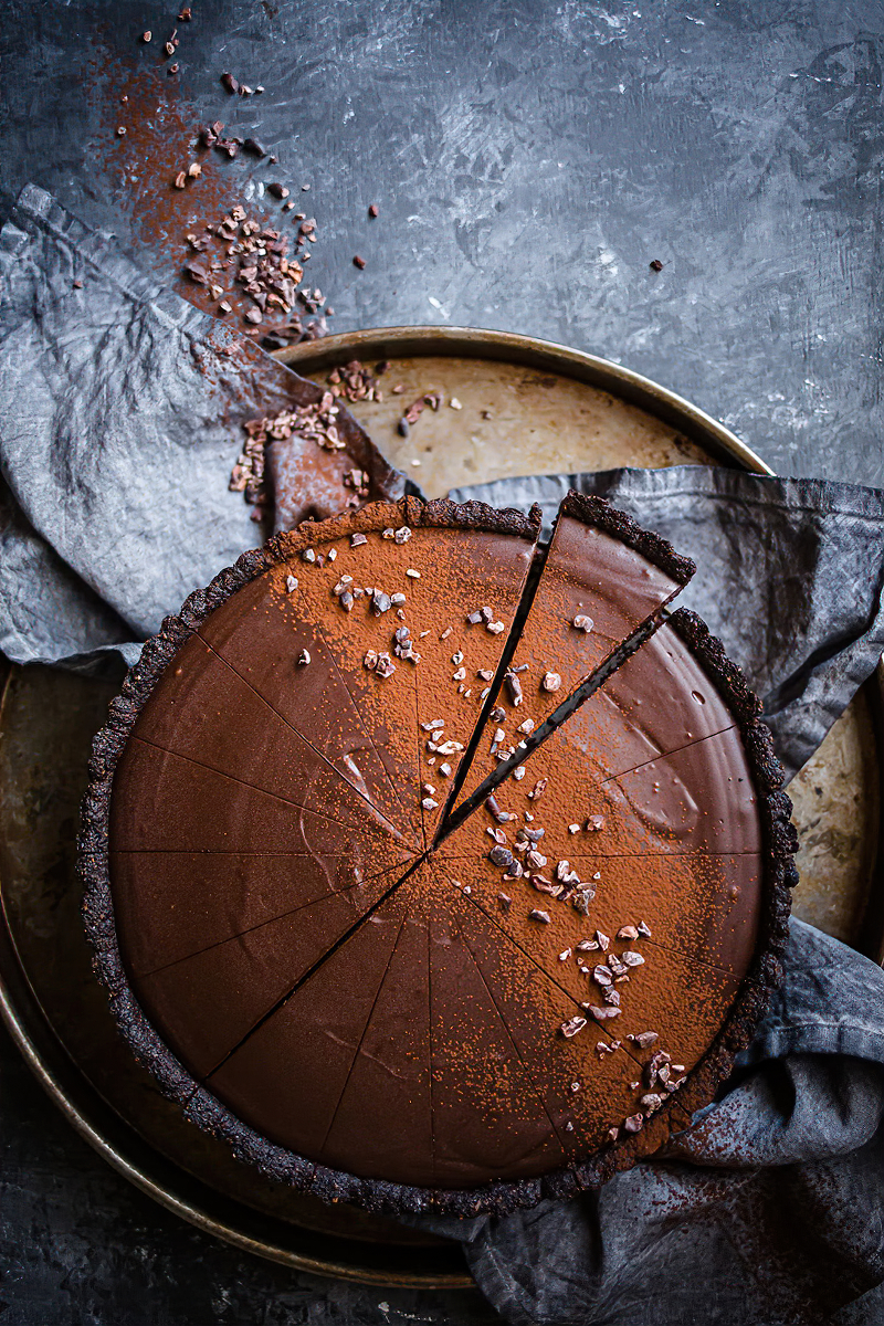 Receta torta ganache de chocolate, vegana y baja en carbos