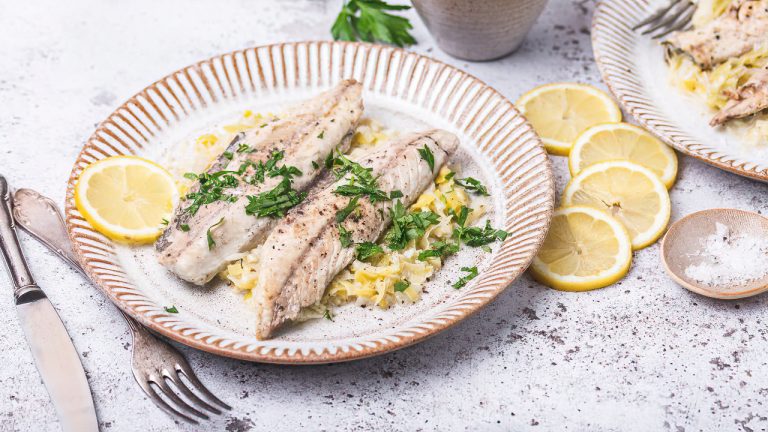 Receta Caballa a la plancha con fondue de puerro