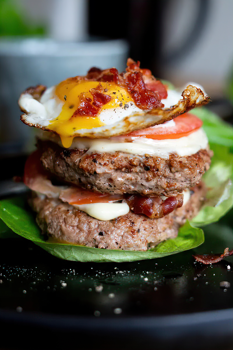 Receta Hamburguesa de desayuno alta en proteína