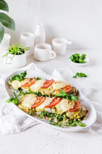 Receta Pescado keto al horno Caprese