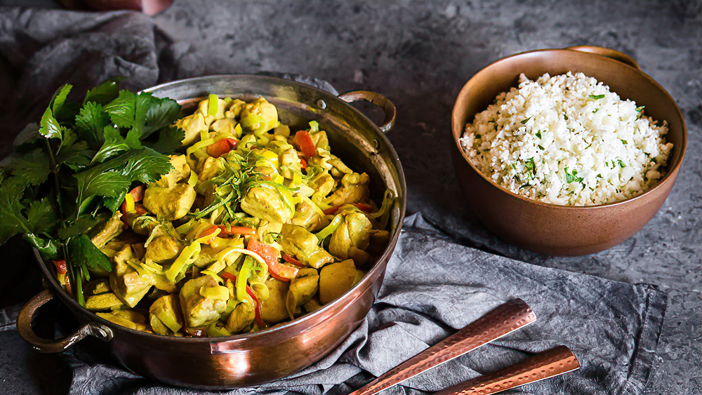 Receta Pollo keto al curry de coco
