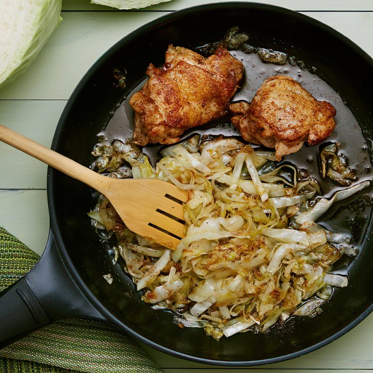 Receta Pollo y repollo frito