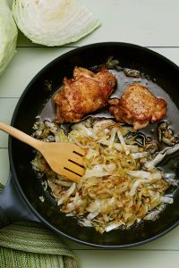 Receta Pollo y repollo frito
