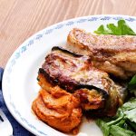 Receta Rollos de berenjena con pollo y mantequilla de tomate