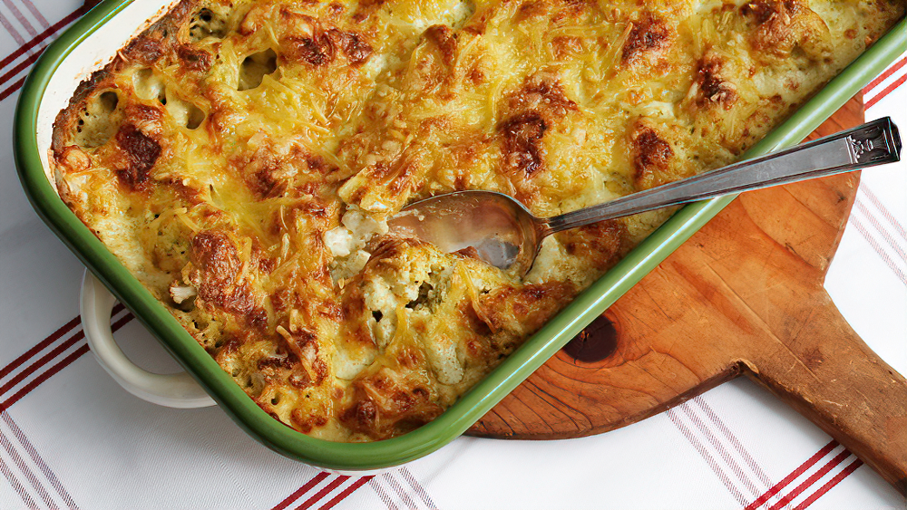 Receta coliflor con queso gratinado
