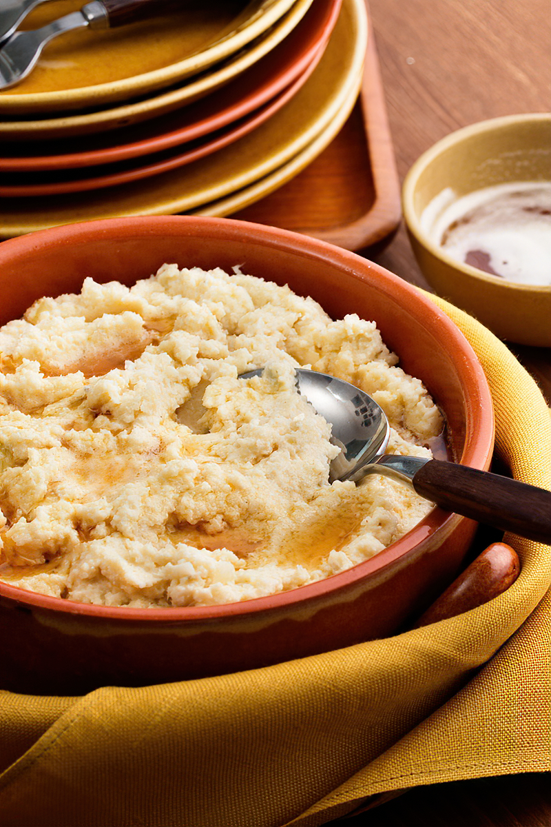 Receta puré de coliflor con mantequilla dorada