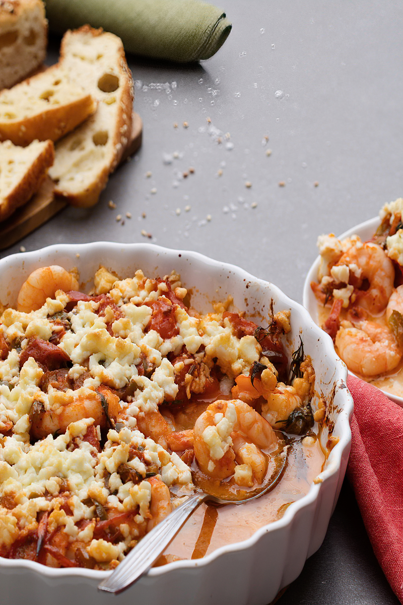 Receta Camarones al horno con pan de sésamo bajo en carbohidratos
