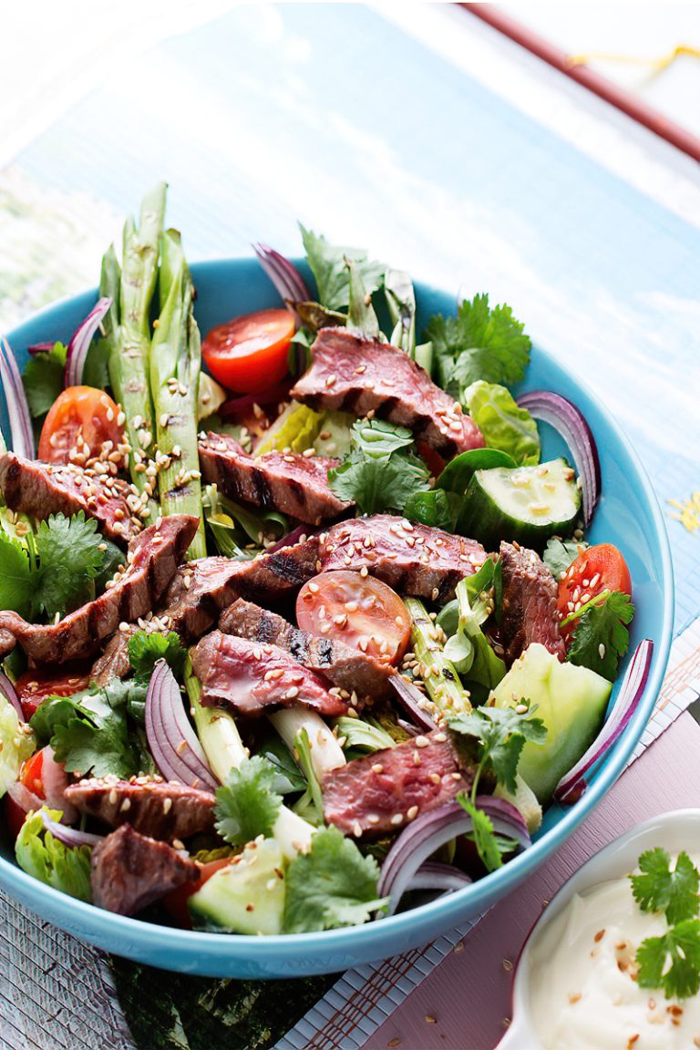 Receta ensalada asiática de carne
