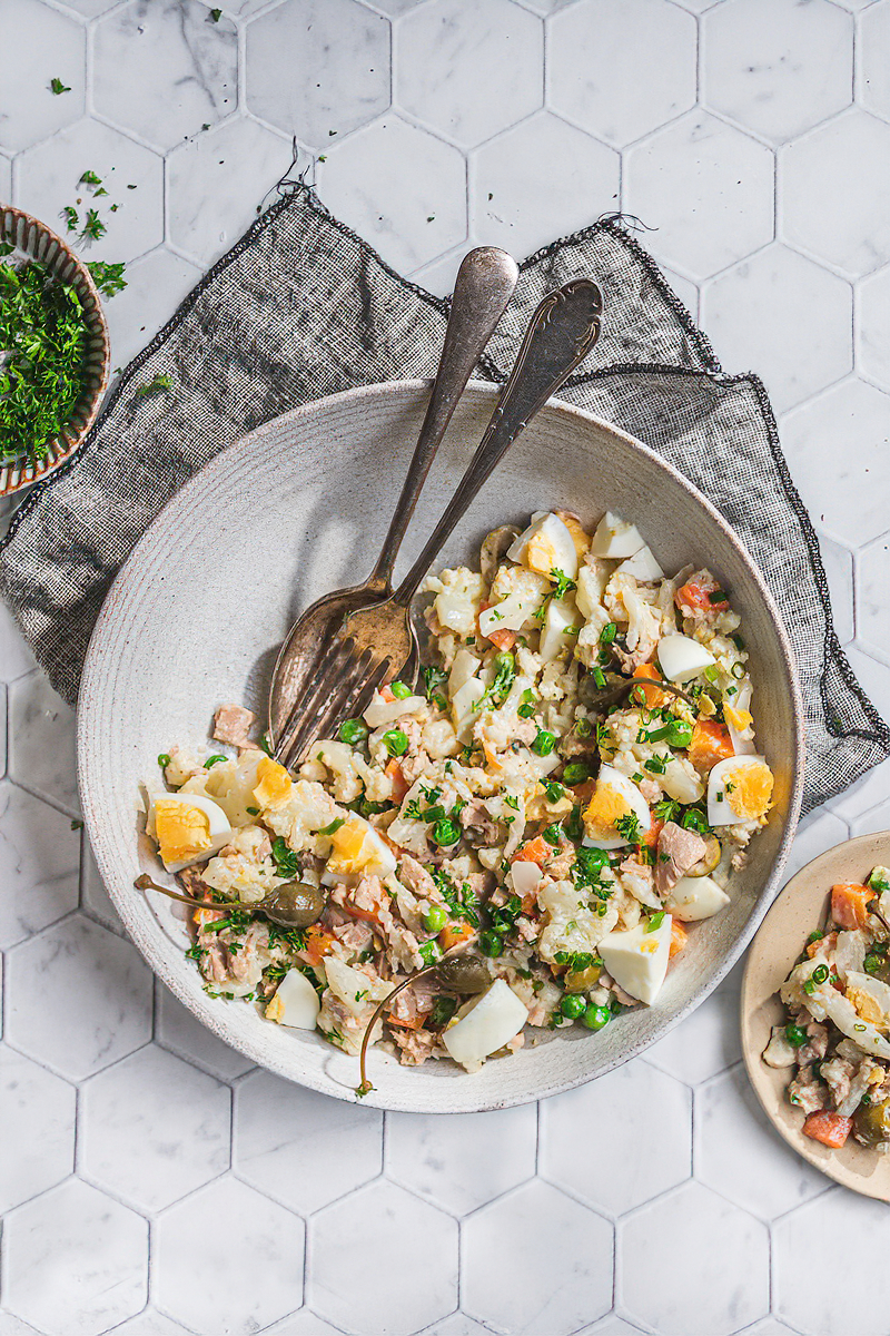 Receta ensaladilla rusa baja en carbohidratos