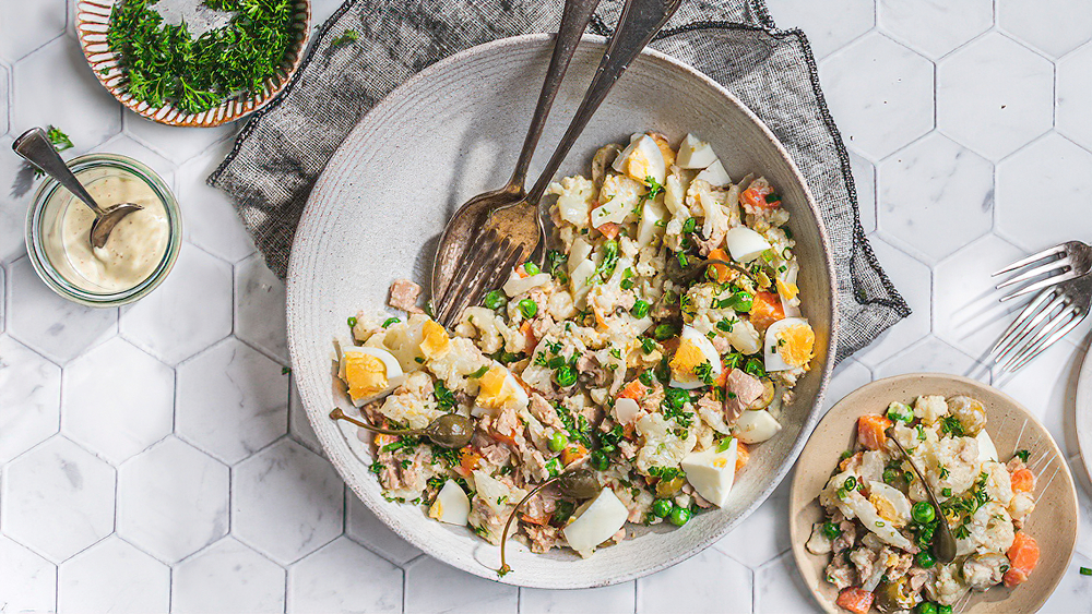 Receta ensaladilla rusa baja en carbohidratos