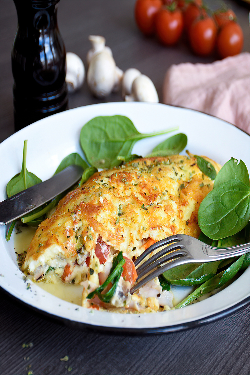 Receta omelette keto de queso