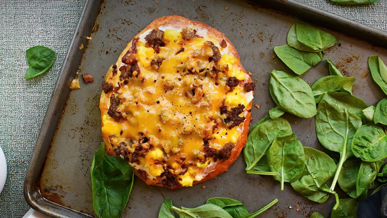 Receta pizza keto de desayuno