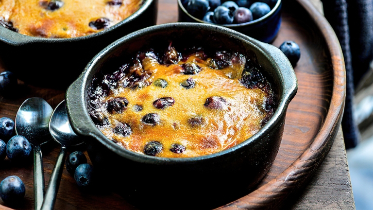 Receta postre de mascarpone al horno y arándanos