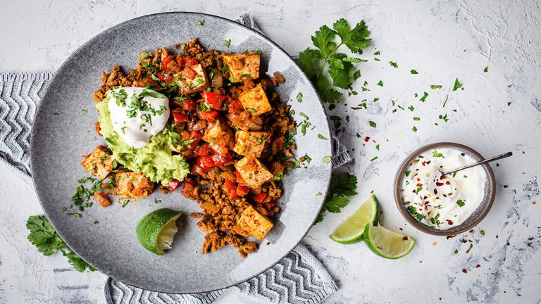 Receta revuelto mexicano de desayuno sin huevos