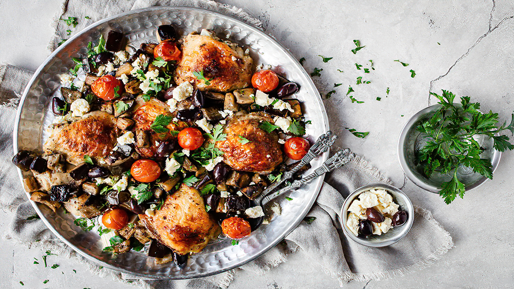 Receta Pollo con berenjena y salsa tzatziki bajo en carbohidratos