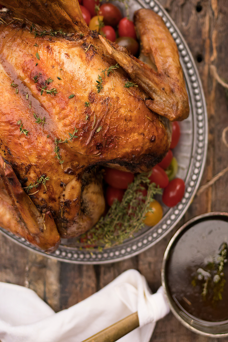 Receta pavo con jugos de tocino
