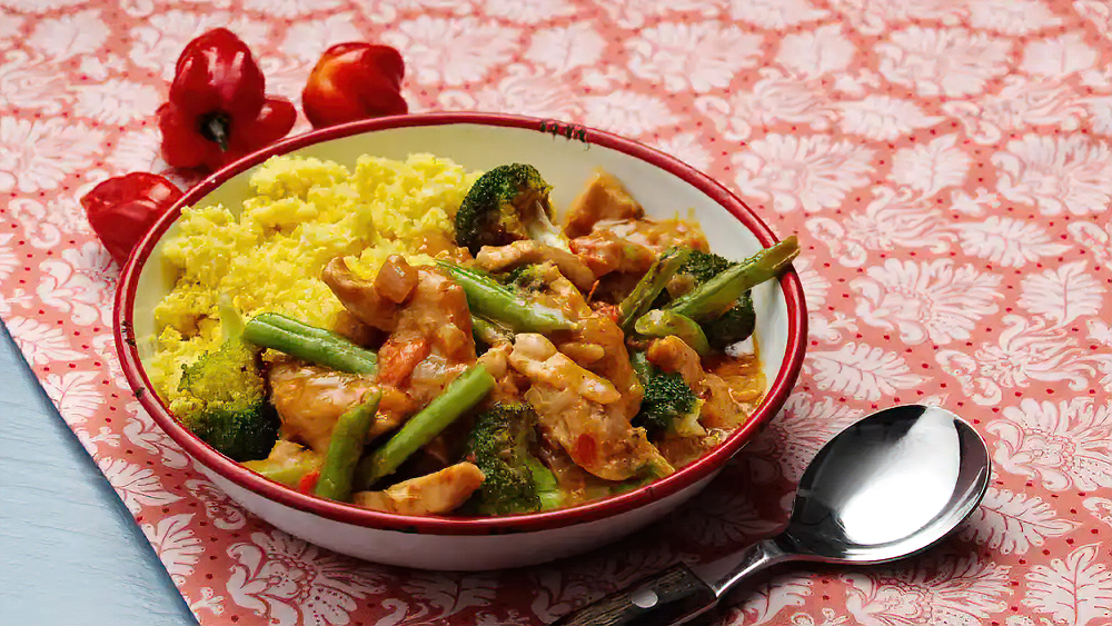 Receta curry de pollo con arroz de coliflor