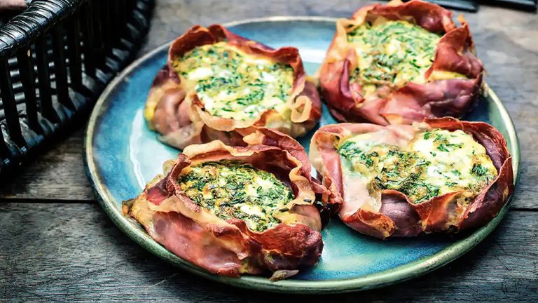 Receta mini quiches keto con jamón