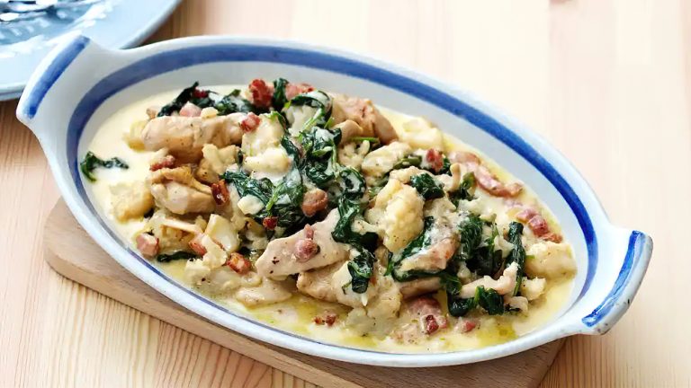 Receta pollo y coliflor en salsa alfredo keto