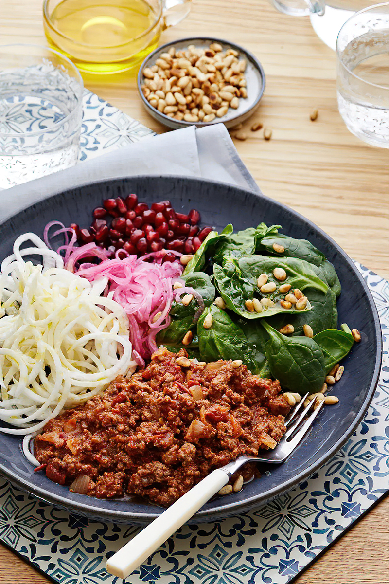 Receta tazón de chile y verduras frescas