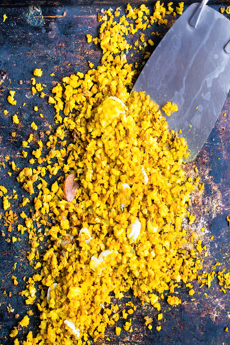 Receta “Arroz” amarillo bajo en carbohidratos