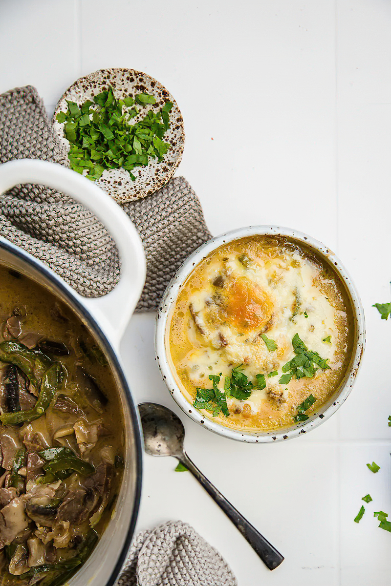 Receta Sopa bajo en carbohidratos de carne y queso