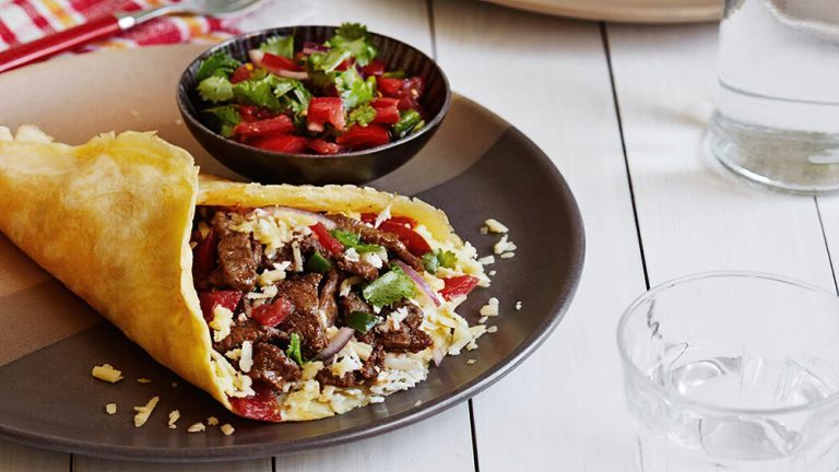 Receta burrito keto de carne con pico de gallo