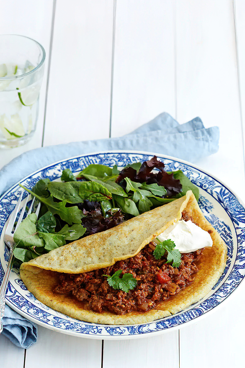 Receta chile con carne y tortillas keto