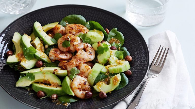 Receta ensalada picante de camarones bajo en carbohidratos