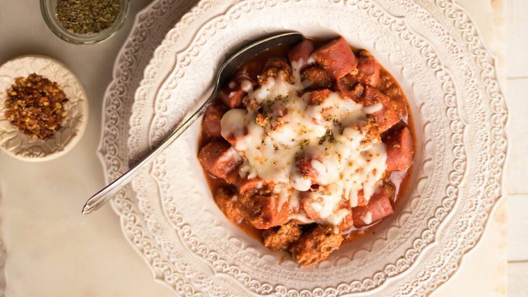 Receta guiso de salchichas a la pizza