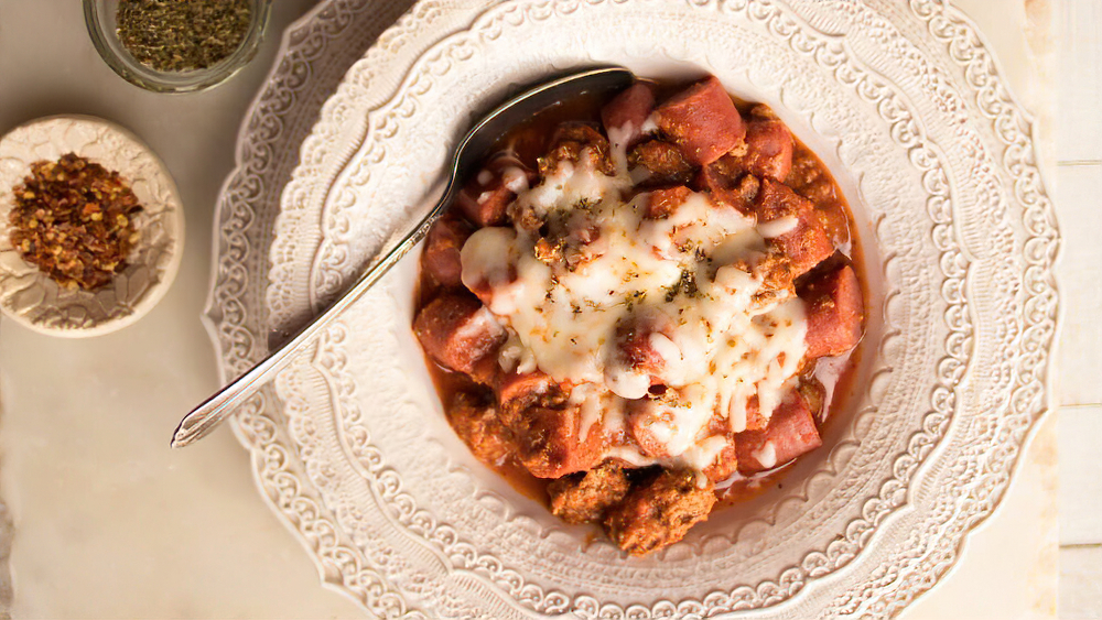 Receta guiso de salchichas a la pizza
