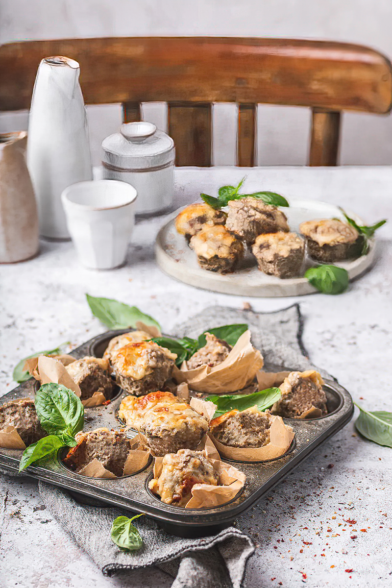 Receta muffins keto de pastel de carne