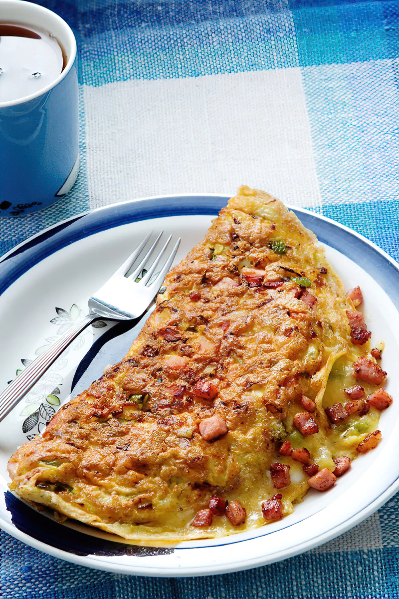 Receta omelette keto con jamón y pimiento