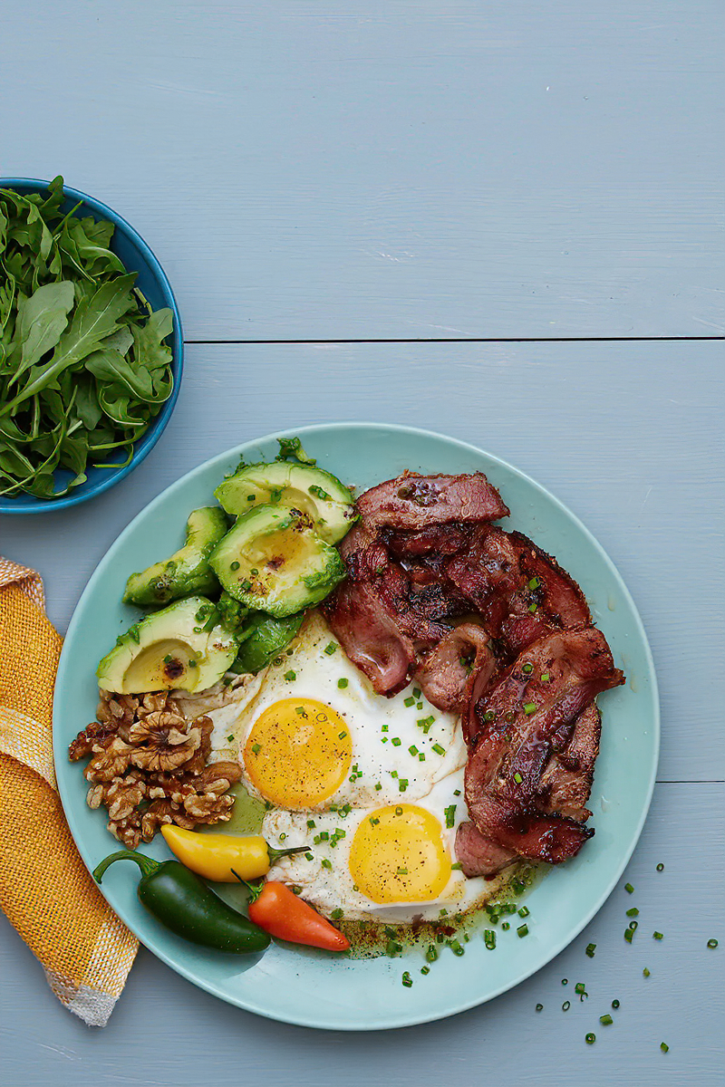 Receta plato keto de panceta y huevos