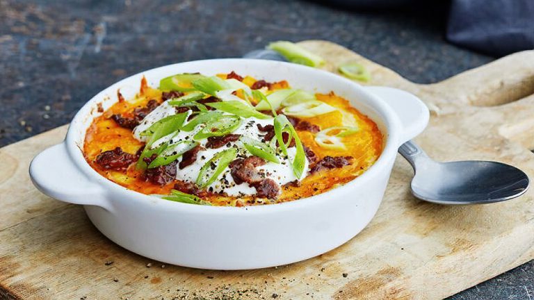 Receta puré coliflor con bacon y queso