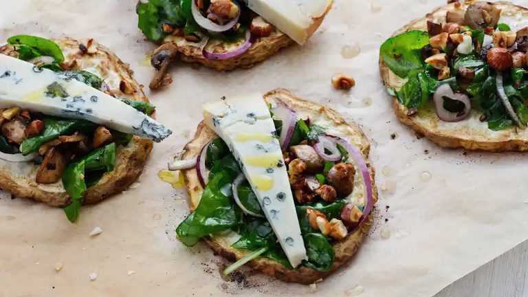 Receta raíz de apio al horno con gorgonzola bajo en carbohidratos