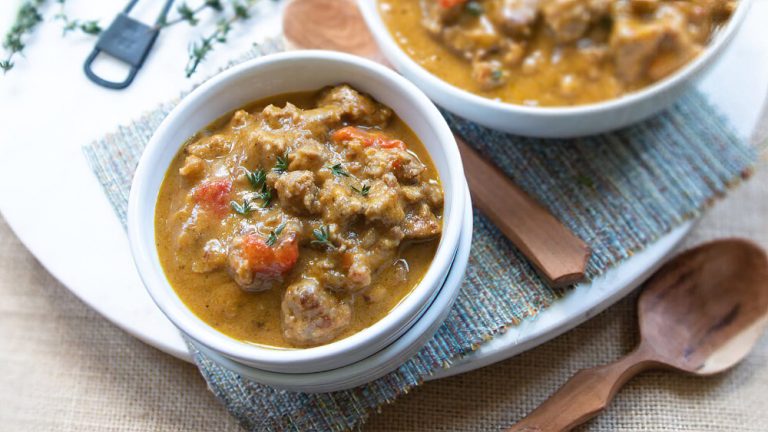 Receta sopa keto de calabaza y carne de cerdo