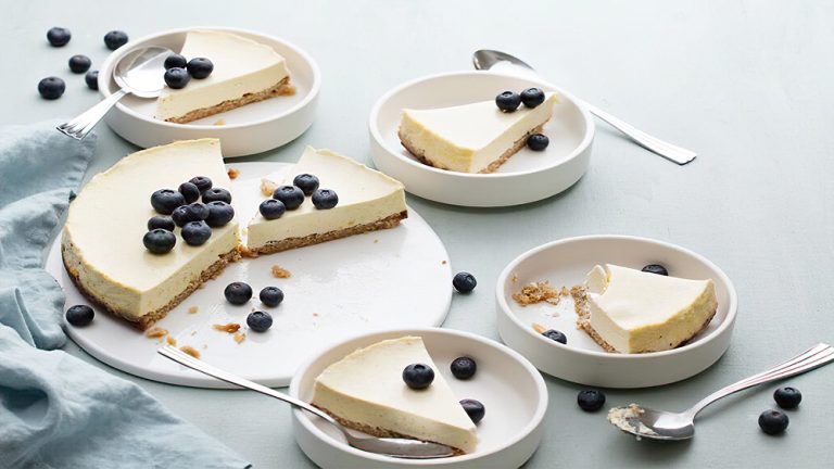 Receta tarta de queso cetogénica con arándanos