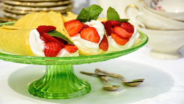 Receta wraps de postre con vainilla y fresas bajo en carbohidratos