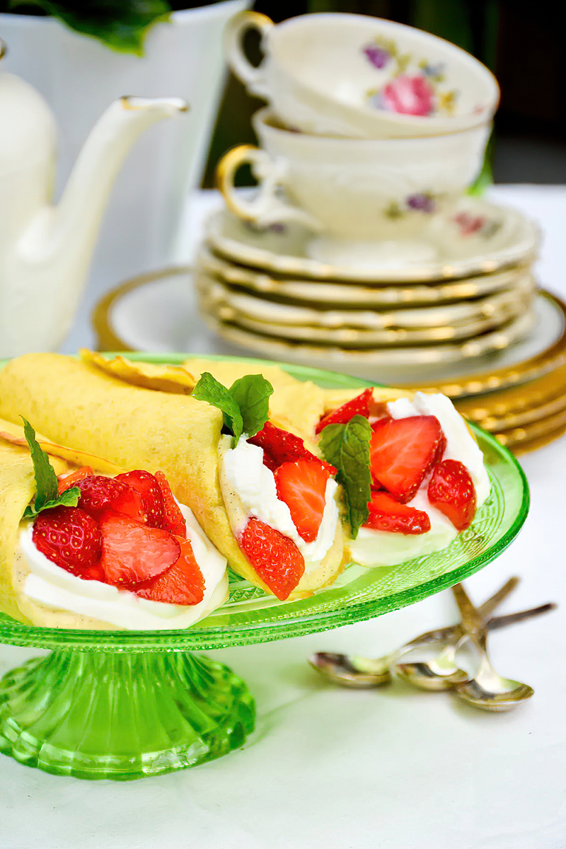 Receta wraps de postre con vainilla y fresas bajo en carbohidratos