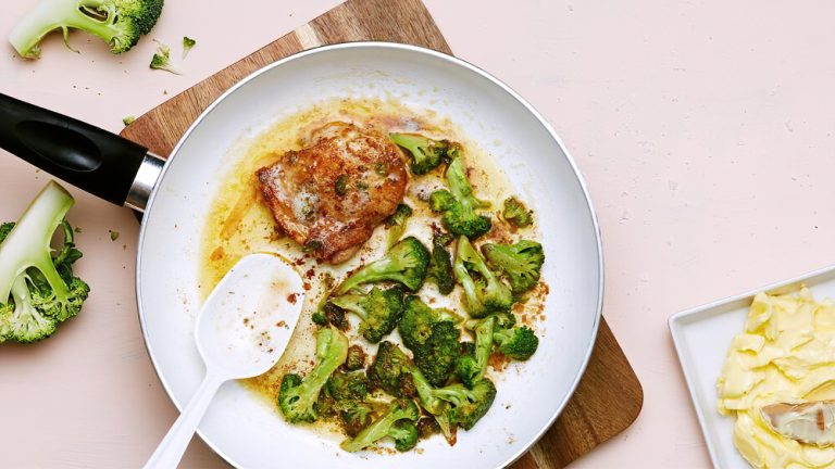 Receta pollo frito con brócoli keto
