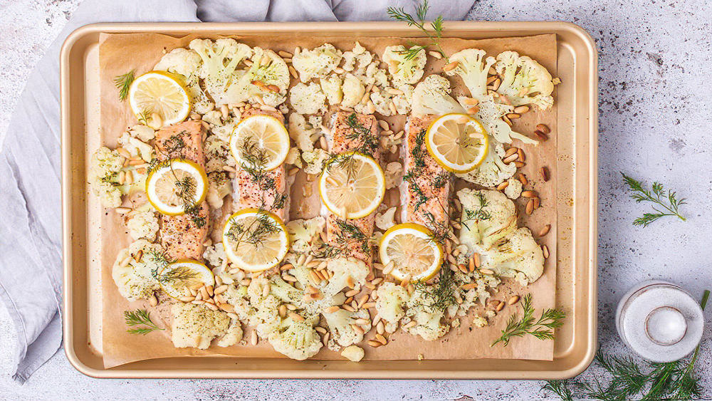 Receta bandeja de horno de salmón al limón