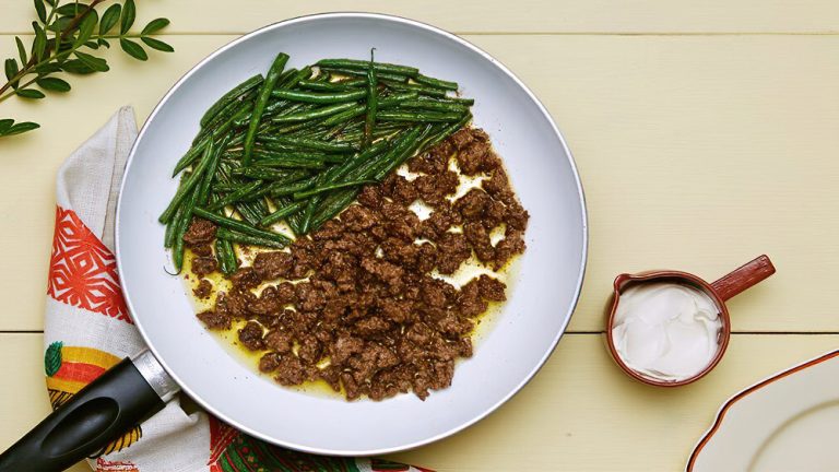 Receta carne molida keto con judías verdes