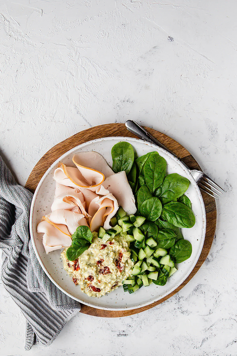 Receta ensalada italiana de pavo alta en proteína