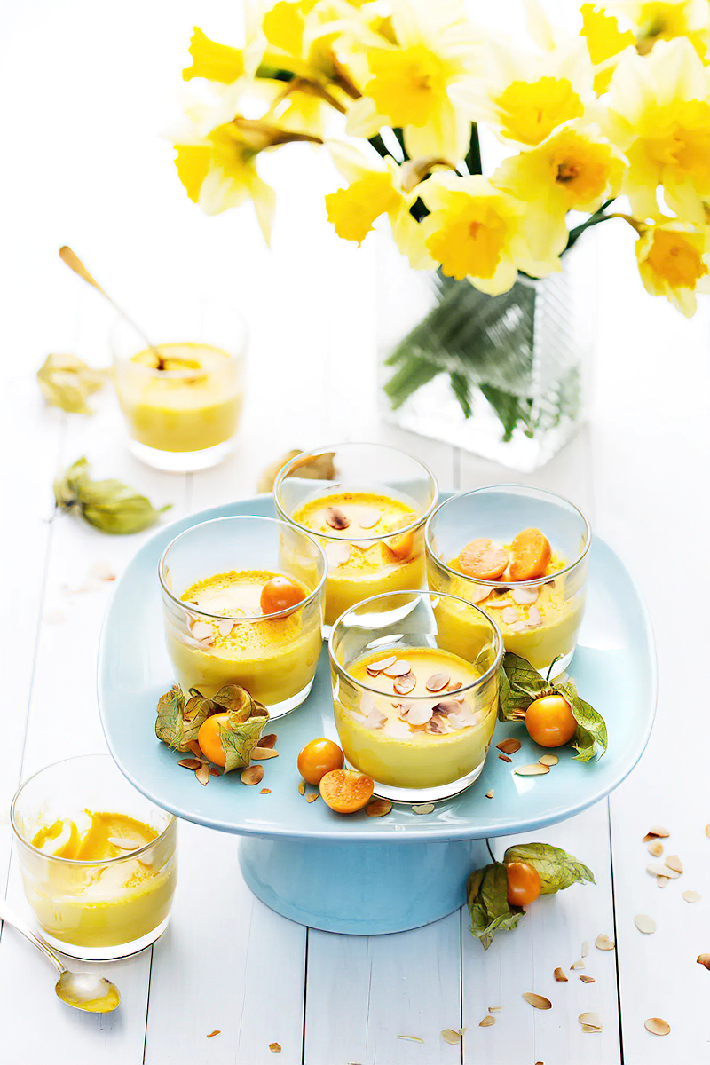 Receta pannacotta keto de azafrán