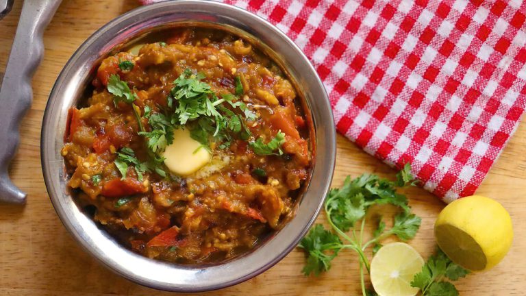 Receta puré indio de berenjena asada