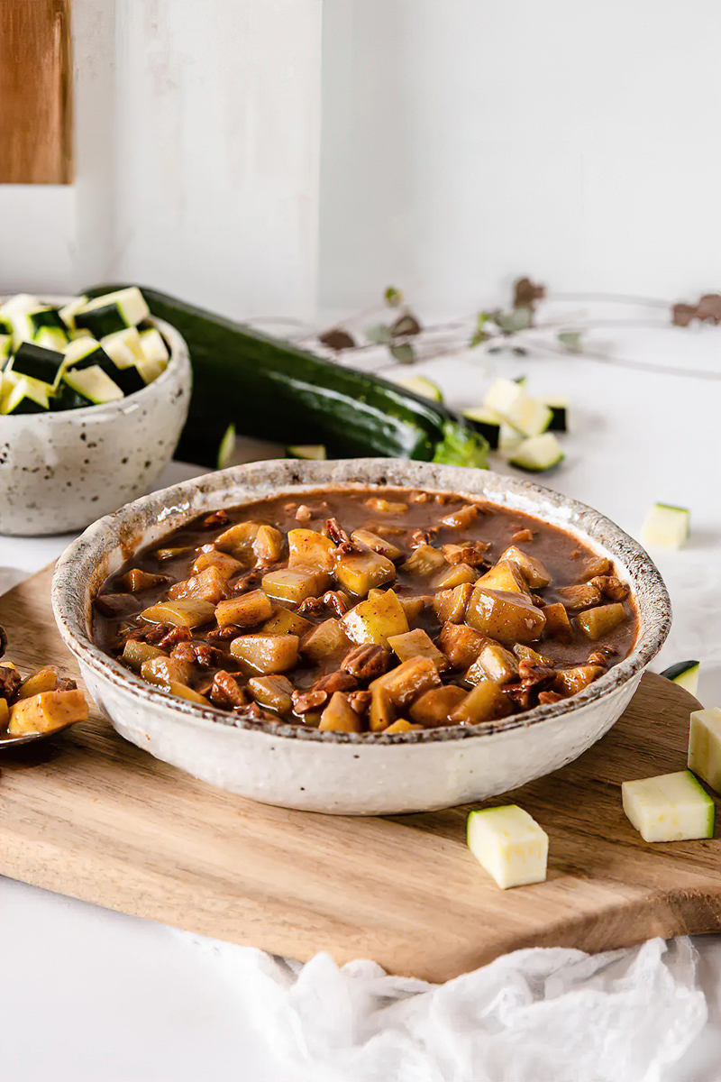 Receta relleno de tarta de “manzana” de calabacín baja en carbohidratos