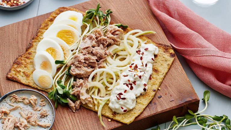 Receta wrap de atún y huevo