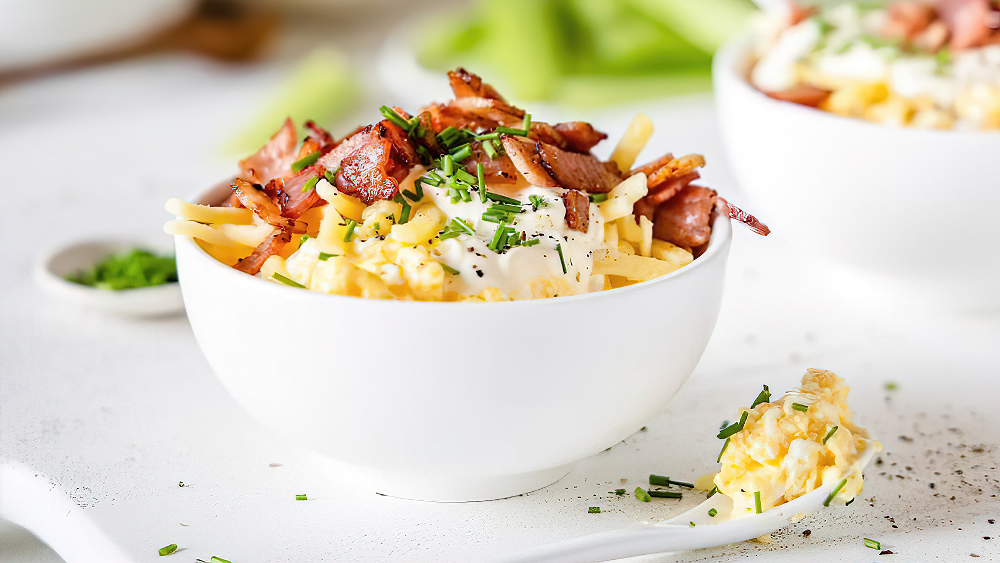 Receta bol de desayuno con huevo y bacon